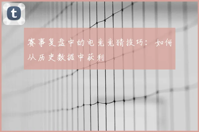 赛事复盘中的电竞竞猜技巧:如何从历史数据中获利
